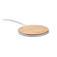 CARICATORE WIRELESS in BAMBU' e ALLUMINIO